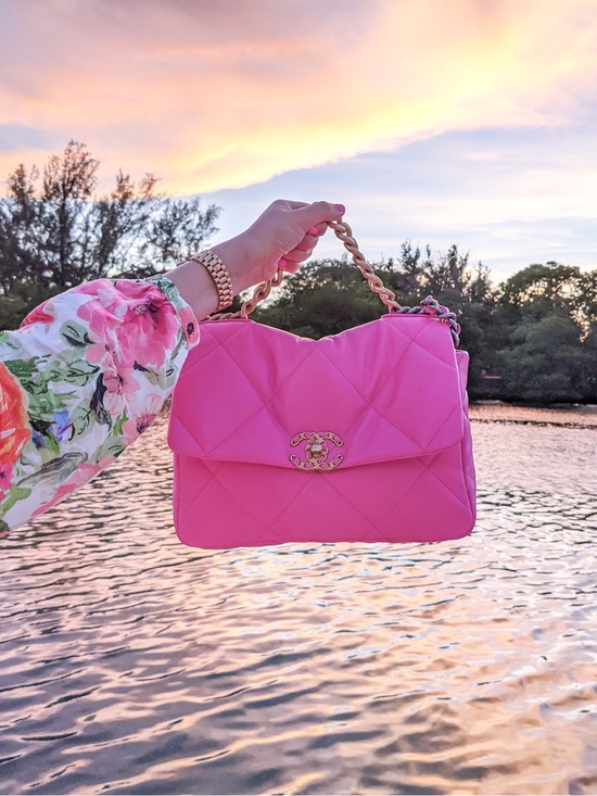 CHANEL Handbags - Chanel 19 Medium Flap in Neon Pink 21S hard to find color